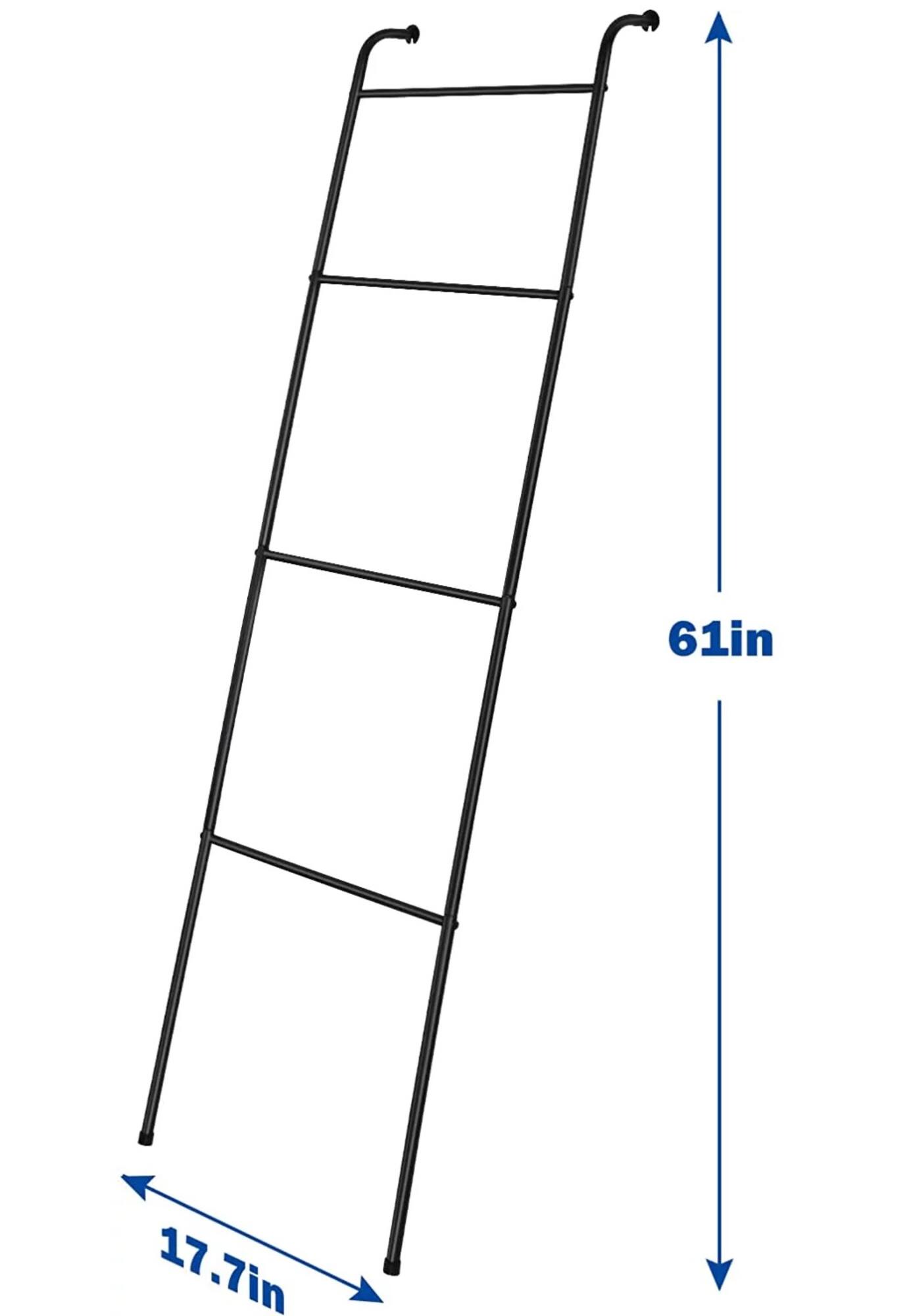 NEX™ 5ft. Black Metal Wall-Leaning Blanket Ladder Rack